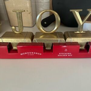 Wondershop Gold JOY Stocking Holder Trio-NEW